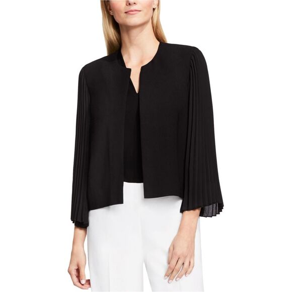 Vince Camuto Womens Pleated Sleeve Jacket, Black, NWT
